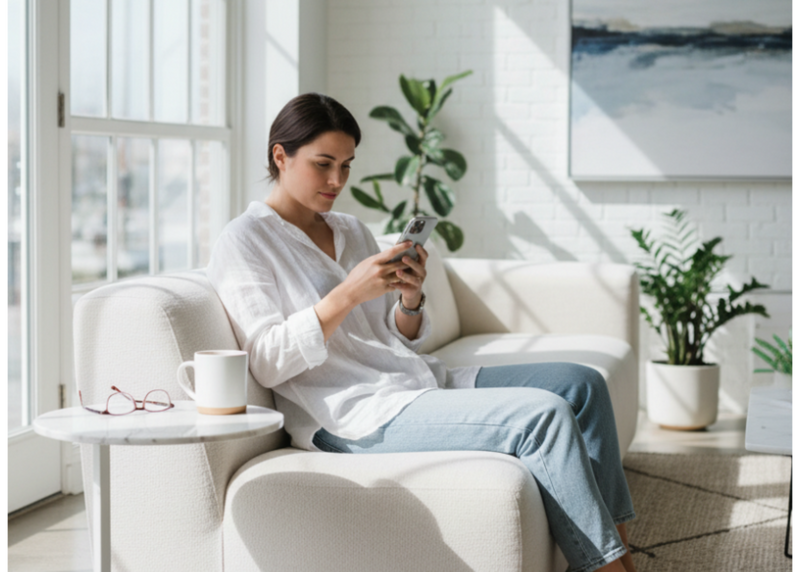 Person browsing on phone